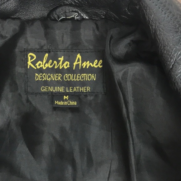 Party Gals Roberto Amee Leather Moto Jacket Medium - Picture 7 of 8